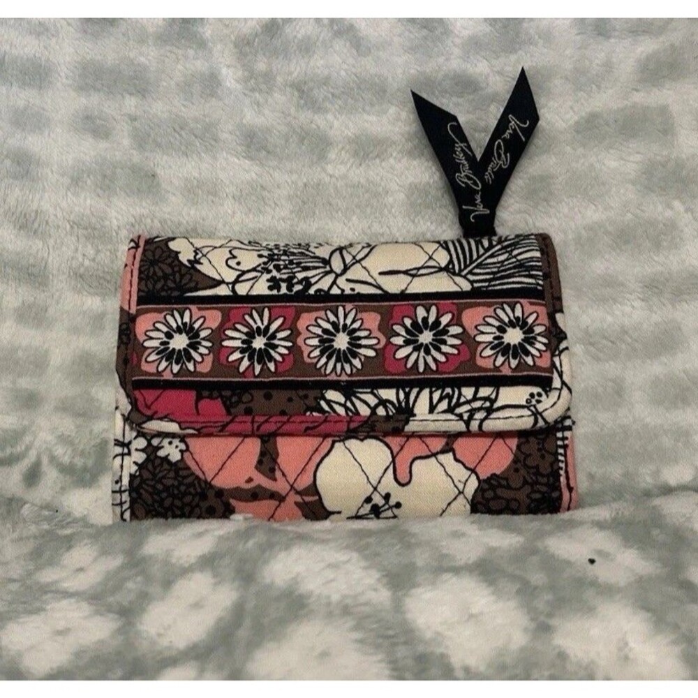 Vera Bradley Euro Wallet Mocha Rouge Retired Pattern Boho Floral